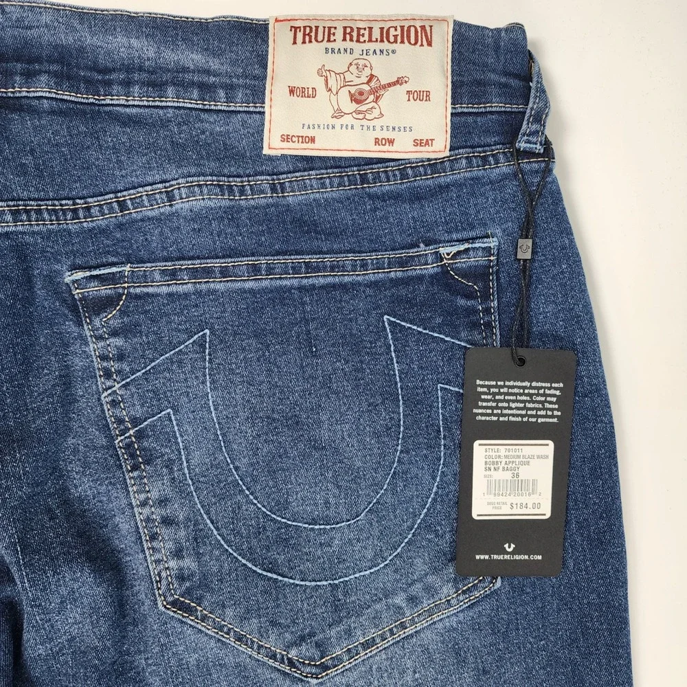 True Religion Bobby Men's Baggy Jeans Size 36X32 Y2K Streetwear NWT